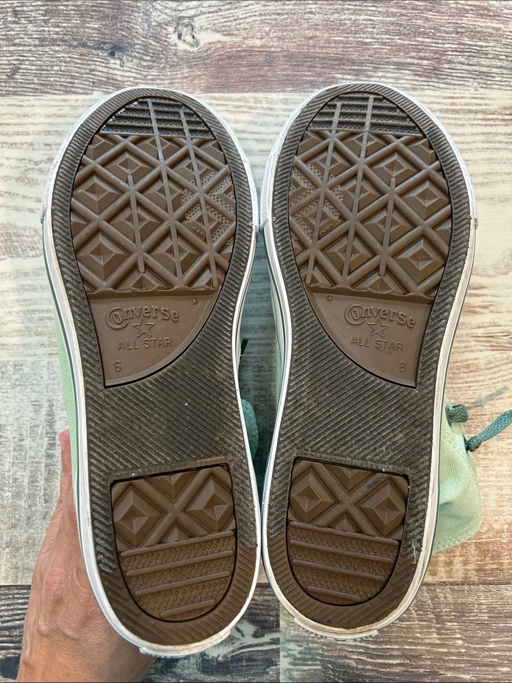 Converse High-Top Sneakers in Light and Dark Green Camo